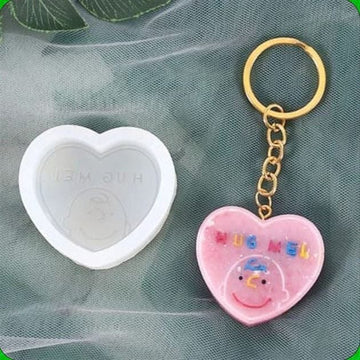 My Store Silicon Mould HUG ME HEART SHAPE KEYCHAIN MOULD