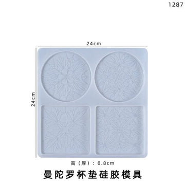 My Store Silicon Mould 4 IN 1 ENGRAVED COASTER MOULD