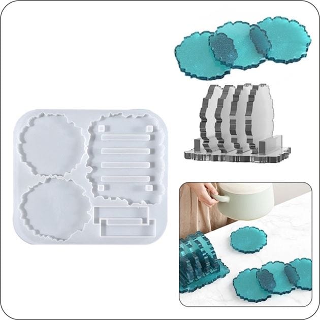 My Store Silicon Mould AGATE COASTER WITH STAND MOULD