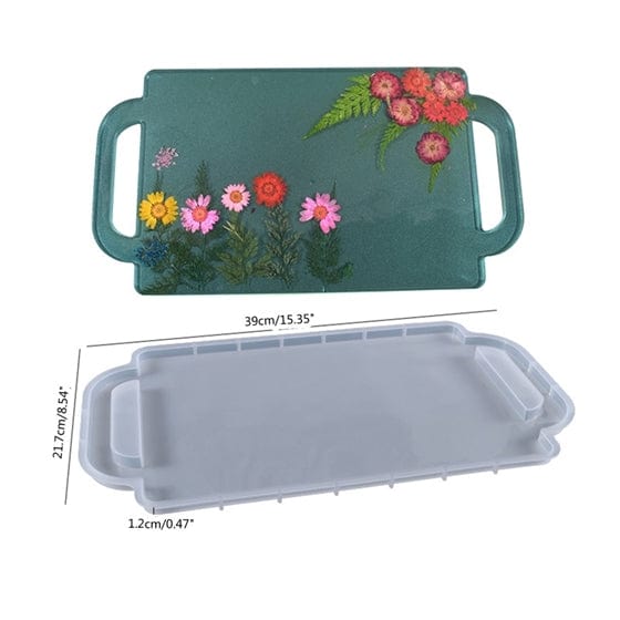 My Store Silicon Mould RECTANGLE TREY WITH HANDLE MOULD