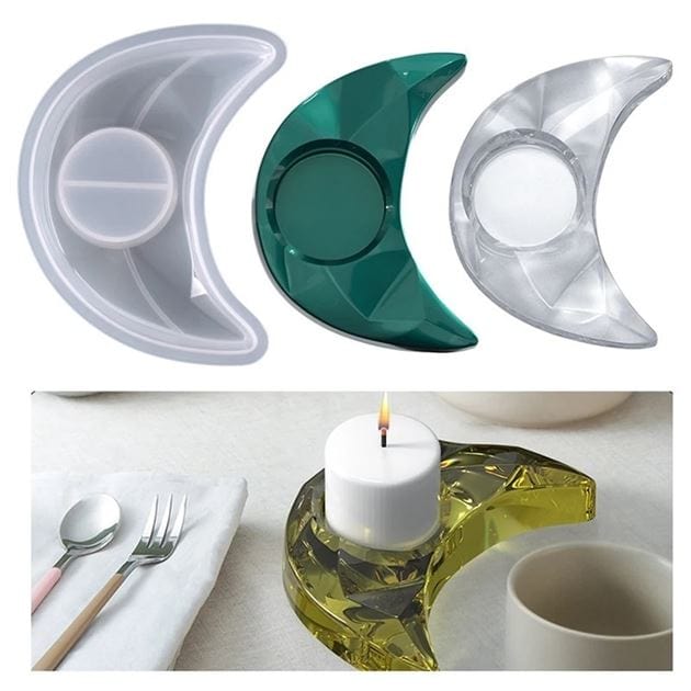 My Store Silicon Mould MOON T-LIGHT HOLDER MOULD