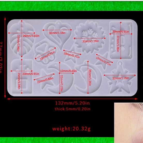My Store Silicon Mould 12 IN 1 KEYCHAIN MOULD