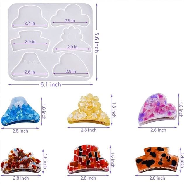 My Store Silicon Mould 6 IN 1 HAIR PIN MOULD