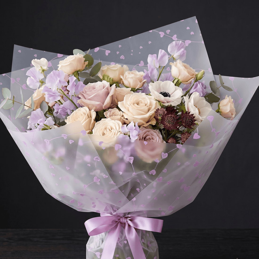 Crafteria Heart Line Bouquet Paper – Waterproof Floral Gift Wrapping for Bouquets & Hampers