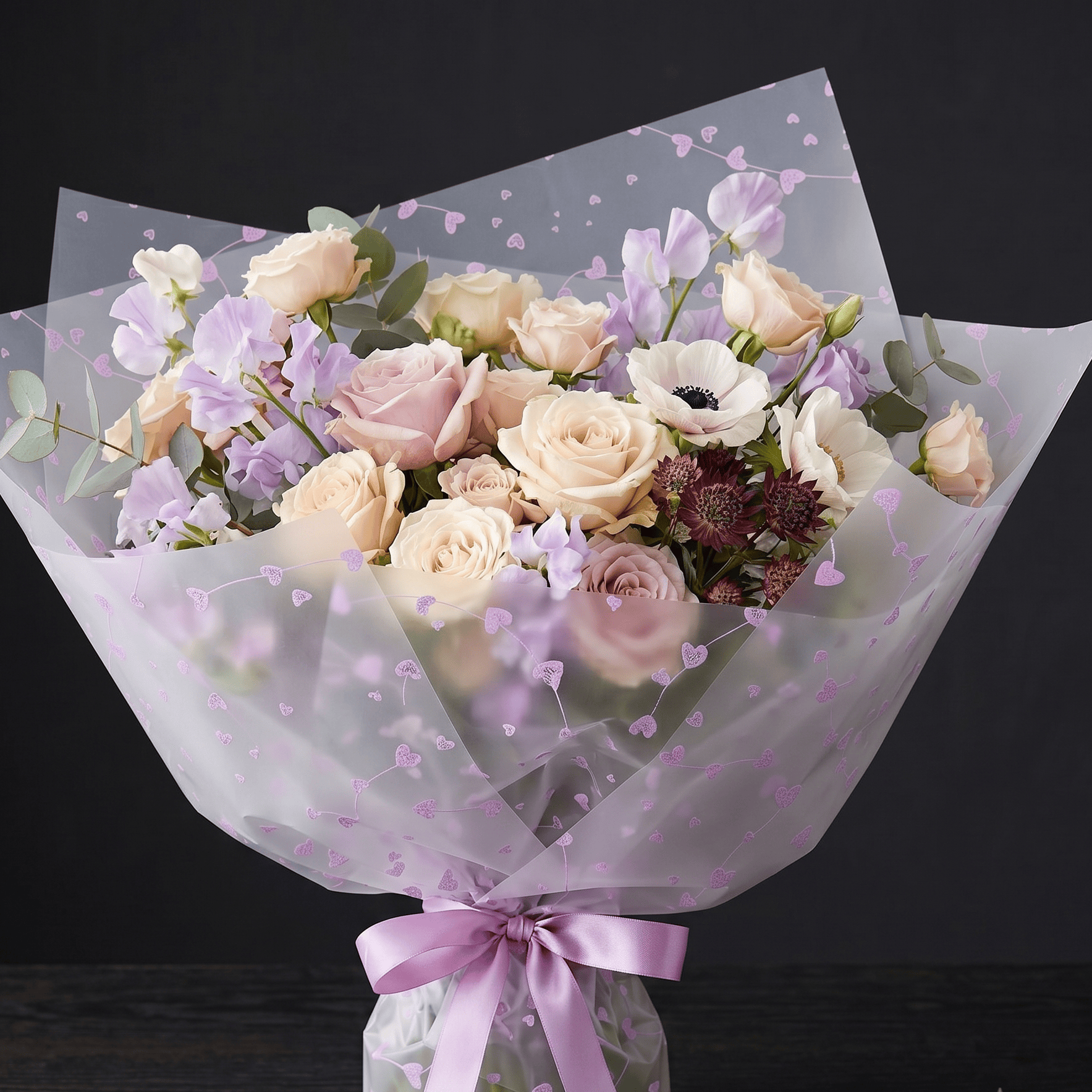 Crafteria Heart Line Bouquet Paper – Waterproof Floral Gift Wrapping for Bouquets & Hampers