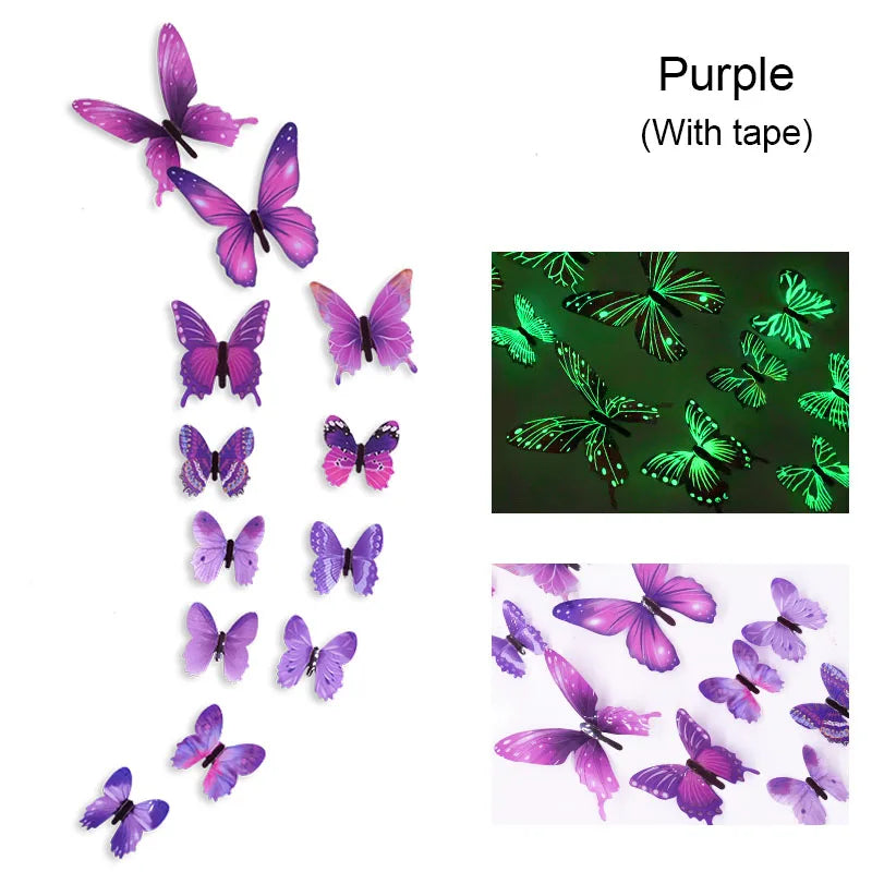 Glow In Dark 3D Butterfly Stickers