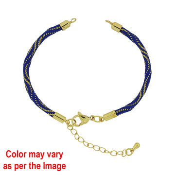 Colour And Gold Rope Bracelet With Adjustable Clasp