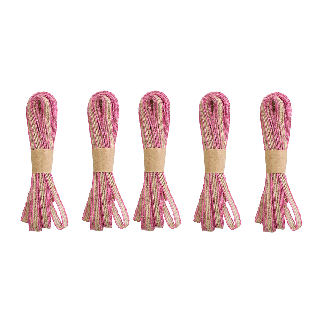 Pink & Natural Twine Thread Bundles