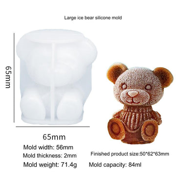 Big Sitting Ice Bear Candle Mould