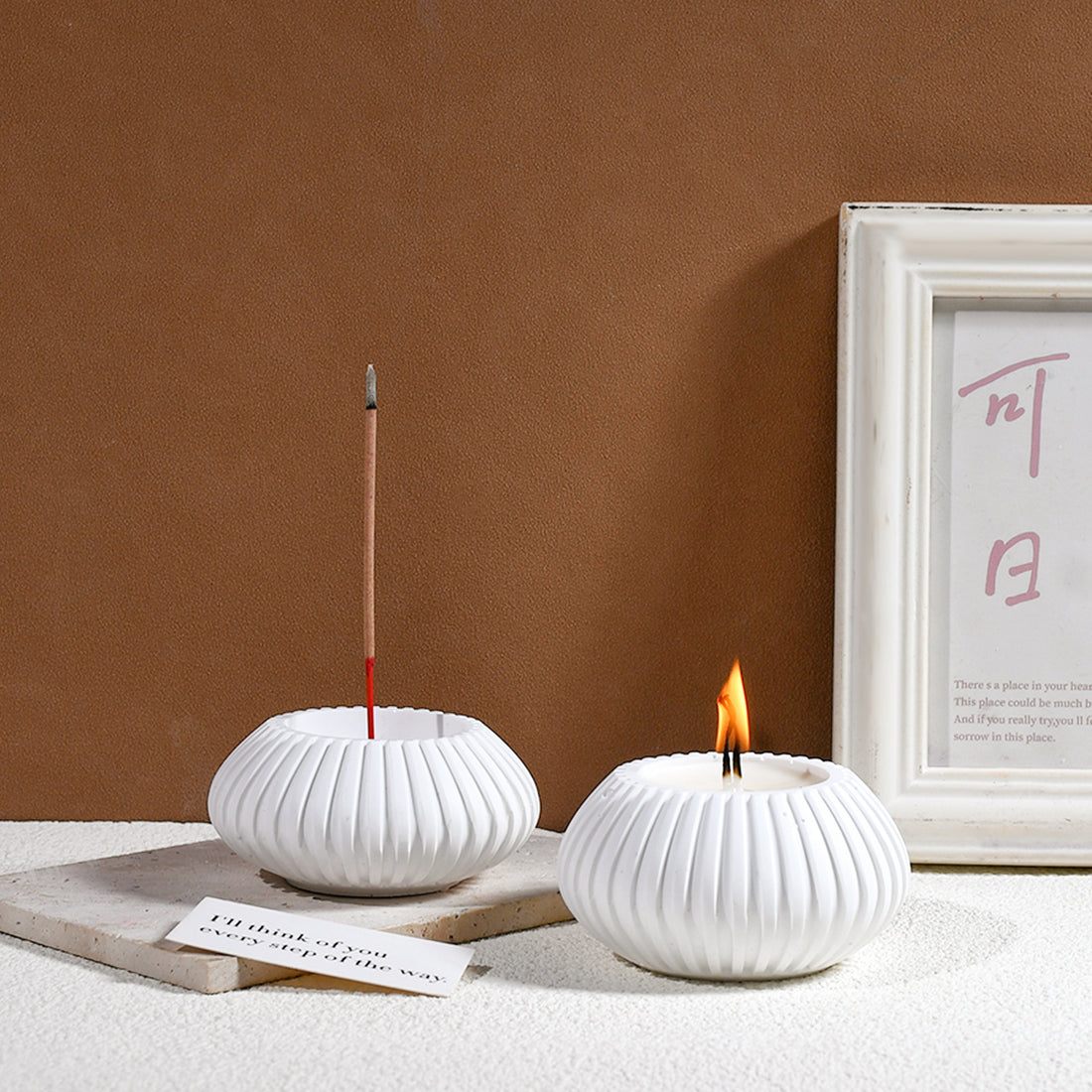 Stripe Round Incense Tray Silicon Mould