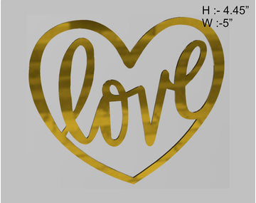 My Store ACRYLIC CUTOUT LOVE IN HEART DESIGN (2PCS/PKT) ACRYLIC CUTOUT