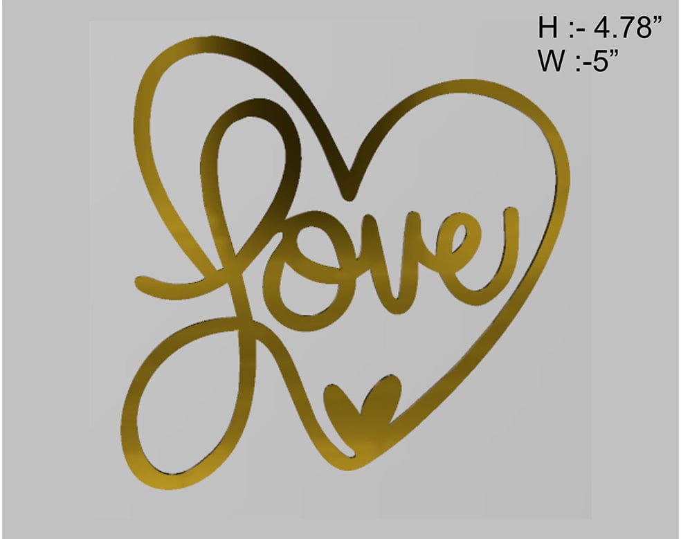 My Store ACRYLIC CUTOUT LOVE WITH HEART (2PCS/PKT) ACRYLIC CUTOUT