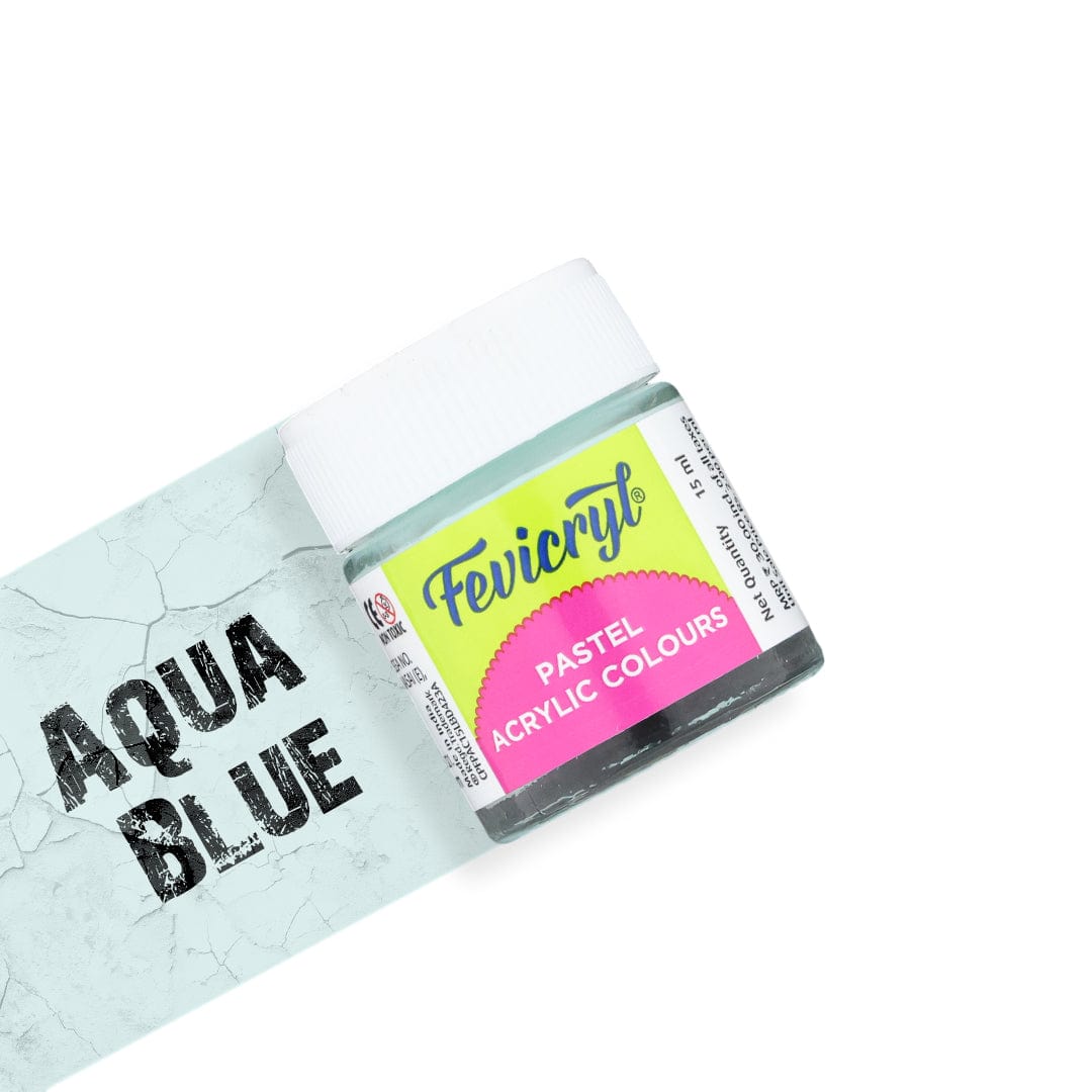 Crafteria Aqua Blue Fevicryl Pastel Acrylic Colour 15Ml