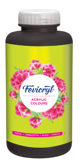 Crafteria Black Pidilite Fevicryl Acrylic Colours 1 Litre