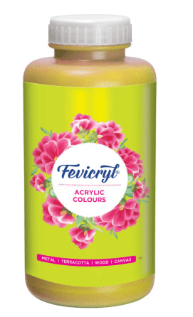 Crafteria Lemon Yellow Pidilite Fevicryl Acrylic Colours 1 Litre