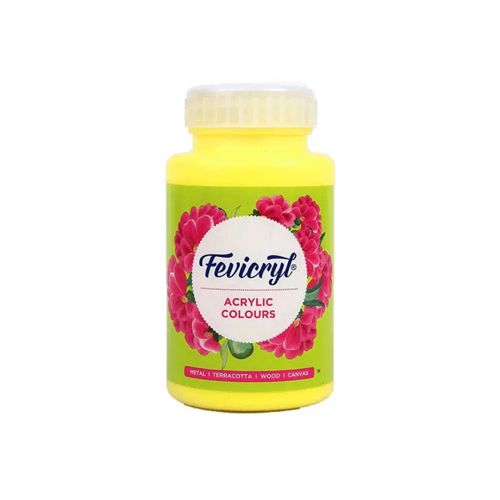 Crafteria Neon Yellow Pidilite Fevicryl Acrylic Colours 500ml