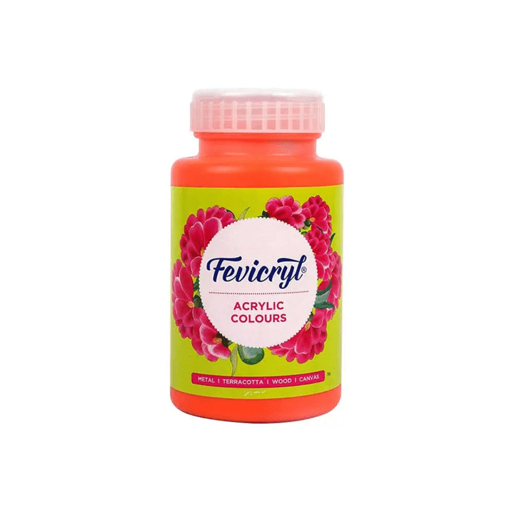 Crafteria Neon Orange Pidilite Fevicryl Acrylic Colours 500ml
