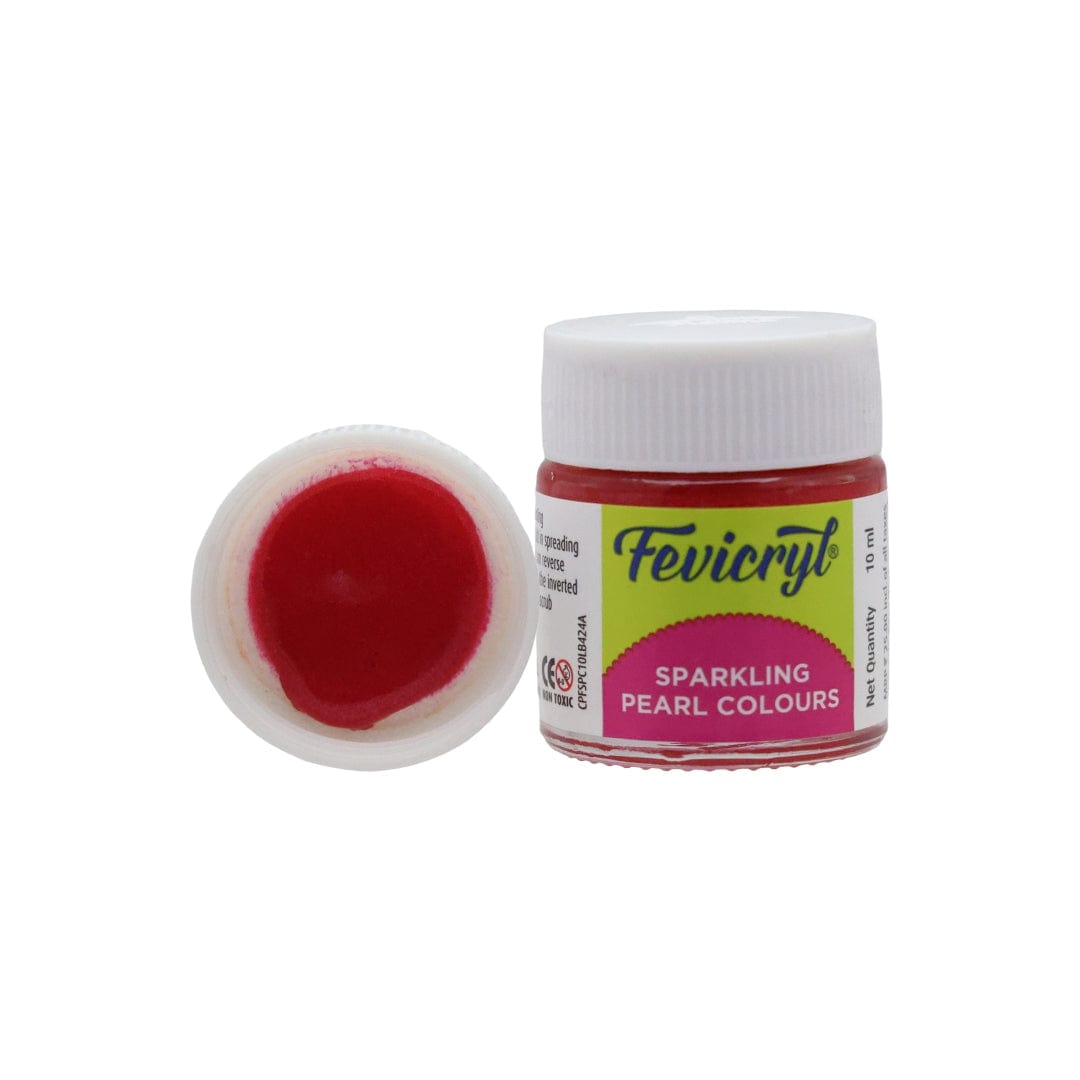 Pidilite Poppy Red Pidilite Fevicryl Acrylic Colours Sparkling Pearl 10ml