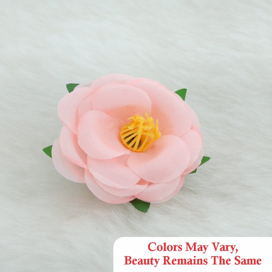 Crafteria Peach Fabric Rose Artificial flowers D02