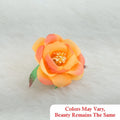 Crafteria Orange Peach Fabric Rose Artificial flowers D02