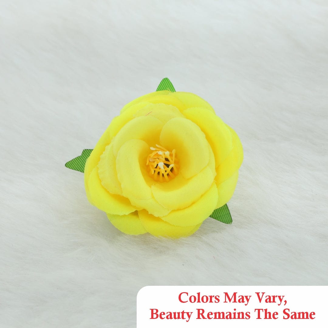 Crafteria Lemon Yellow Fabric Rose Artificial flowers D02