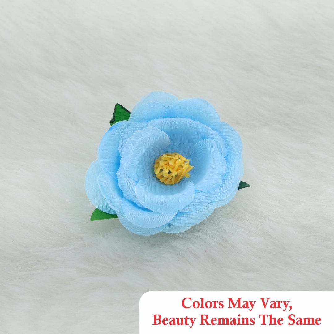 Crafteria Sky Blue Fabric Rose Artificial flowers D02