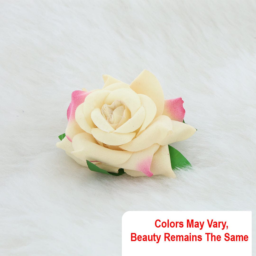 Crafteria Ivory Pink Velvet Rose Artificial flowers D06