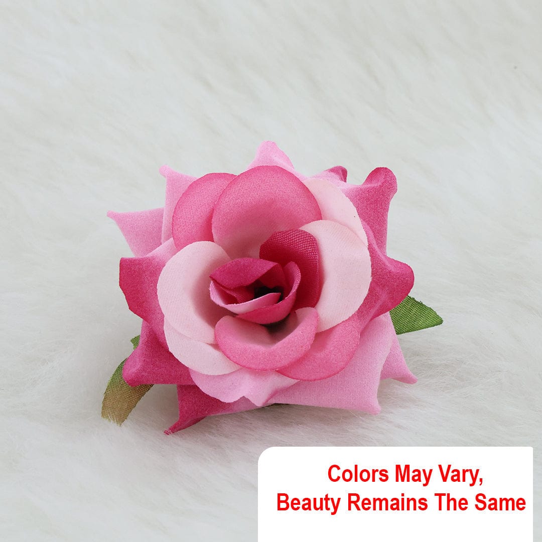 Crafteria Pink Rani Velvet Rose Artificial flowers D06