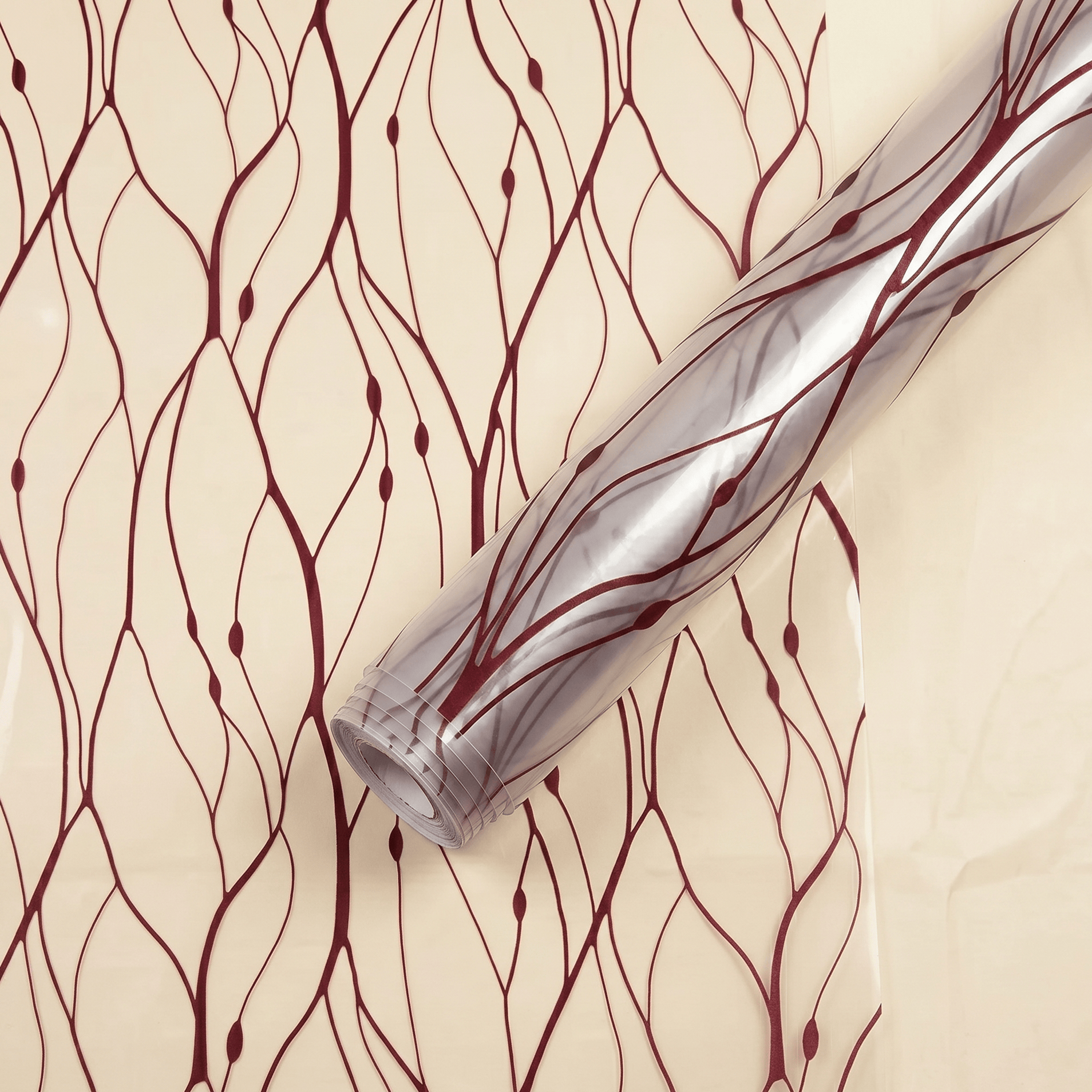 Crafteria Maroon Vine Pattern Bouquet Paper