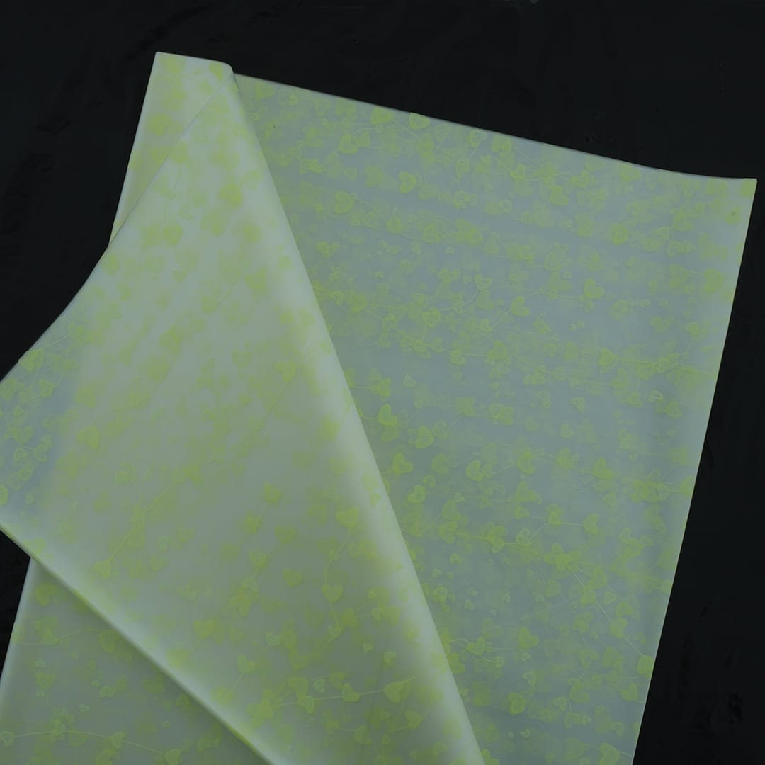 Crafteria Yellow Heart Line Bouquet Paper – Waterproof Floral Gift Wrapping for Bouquets & Hampers