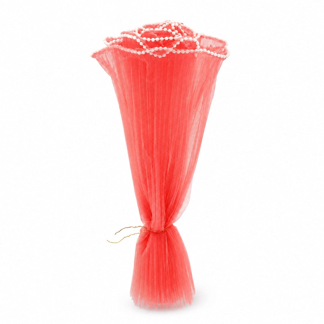 Crafteria Peach Wrinkled / Lace Material Bouquet Paper