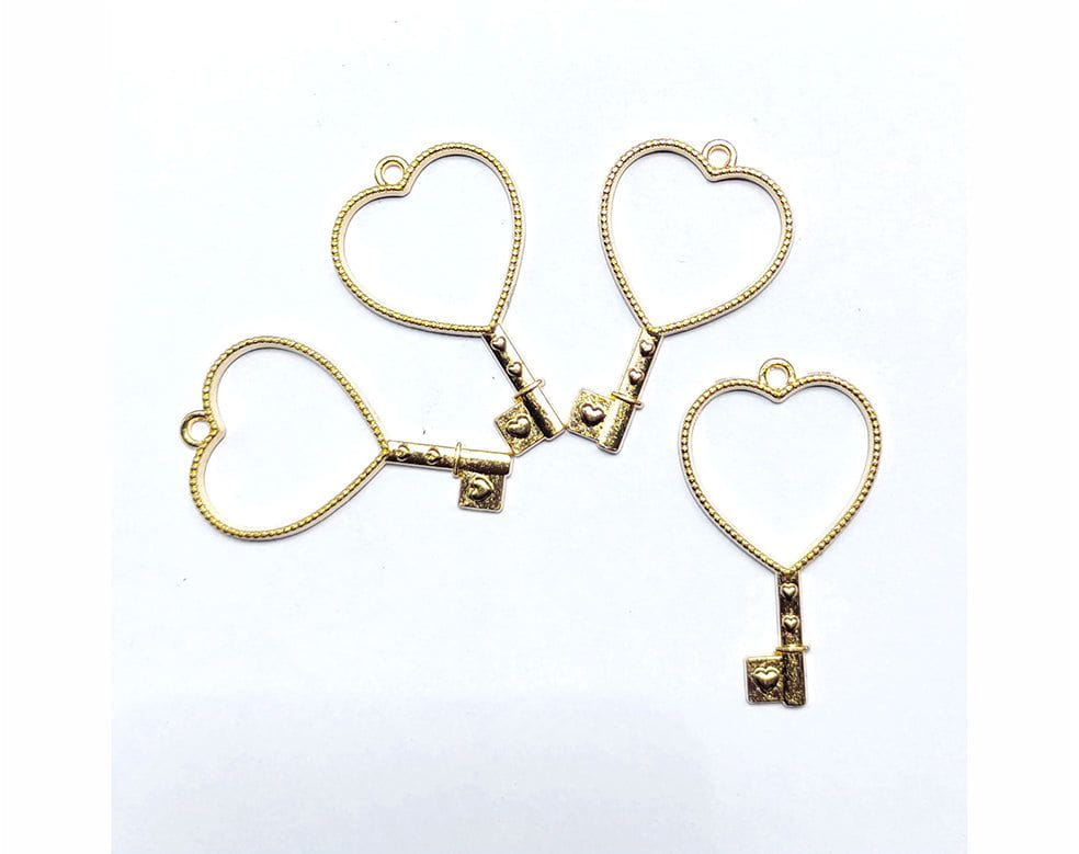 Crafteria GOLD HEART KEY BEZELS