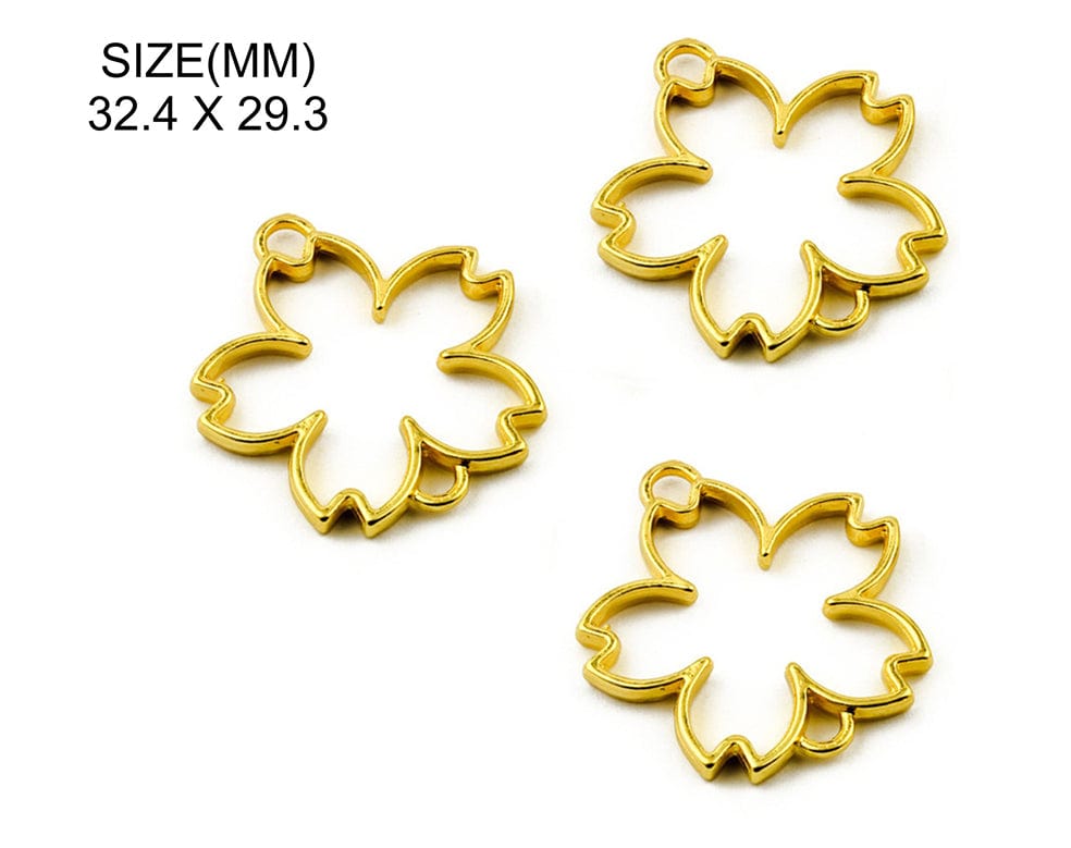 My Store BEZELS GOLD DOUBLE HOLE KALI FLOWER BEZEL BZ062