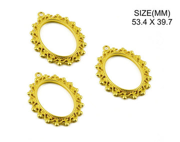 My Store BEZELS GOLD OVAL PENDANT FRAME BEZELS BZ086