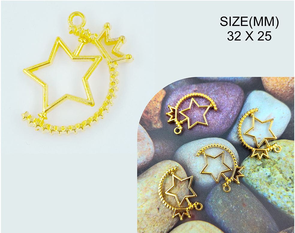 My Store BEZELS GOLD STAR ROTATING PENDANT BEZELS BZ096