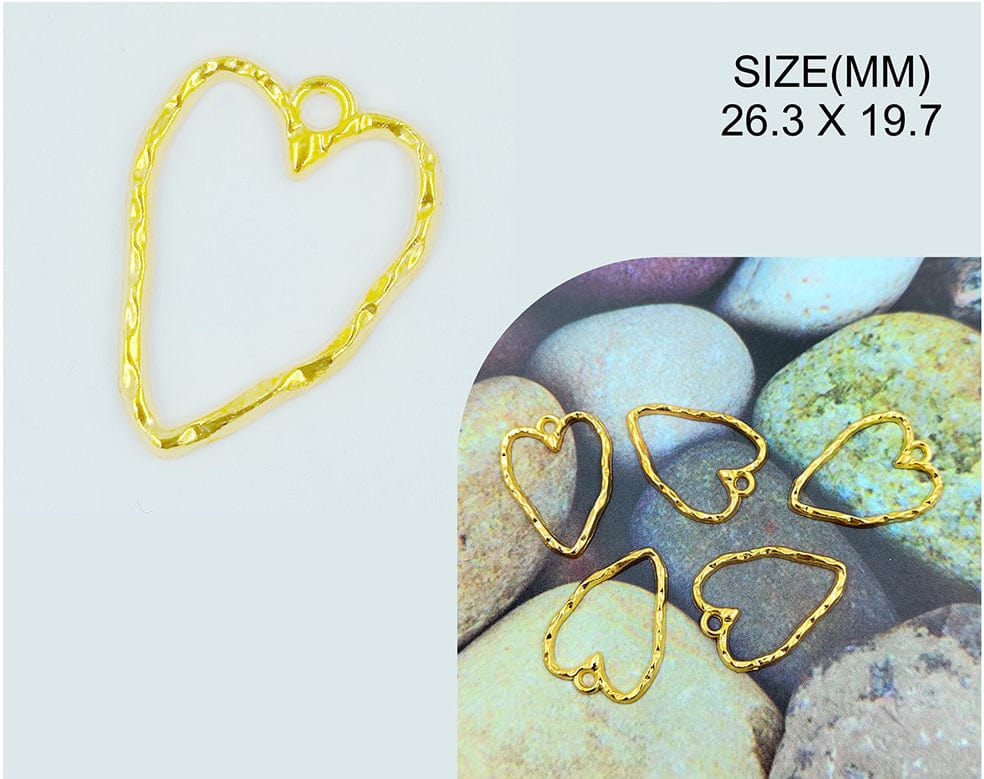 My Store BEZELS GOLD UNEVEN HEART PENDANT BEZELS BZ100