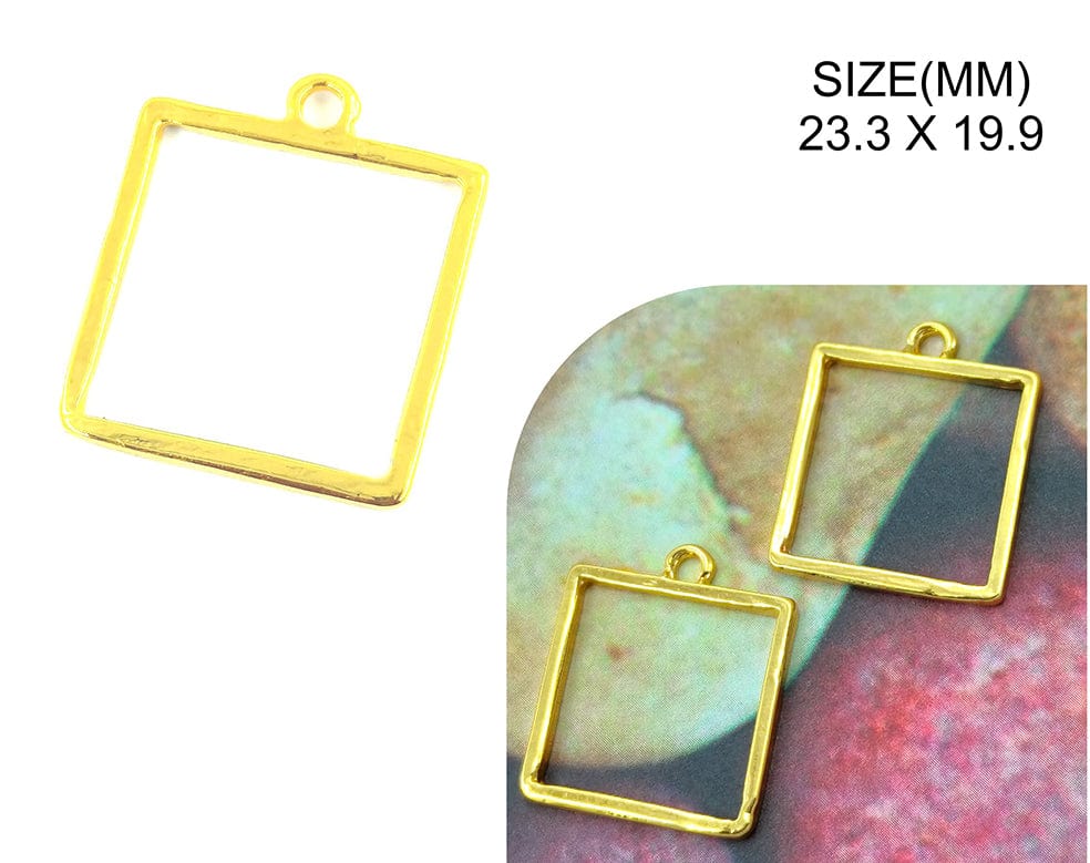 My Store BEZELS GOLD SQUARE PENDANT BEZELS BZ108