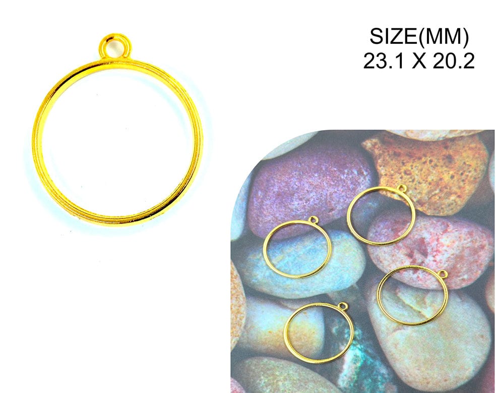 My Store BEZELS GOLD ROUND SHAPE PENDANT BEZELS BZ109