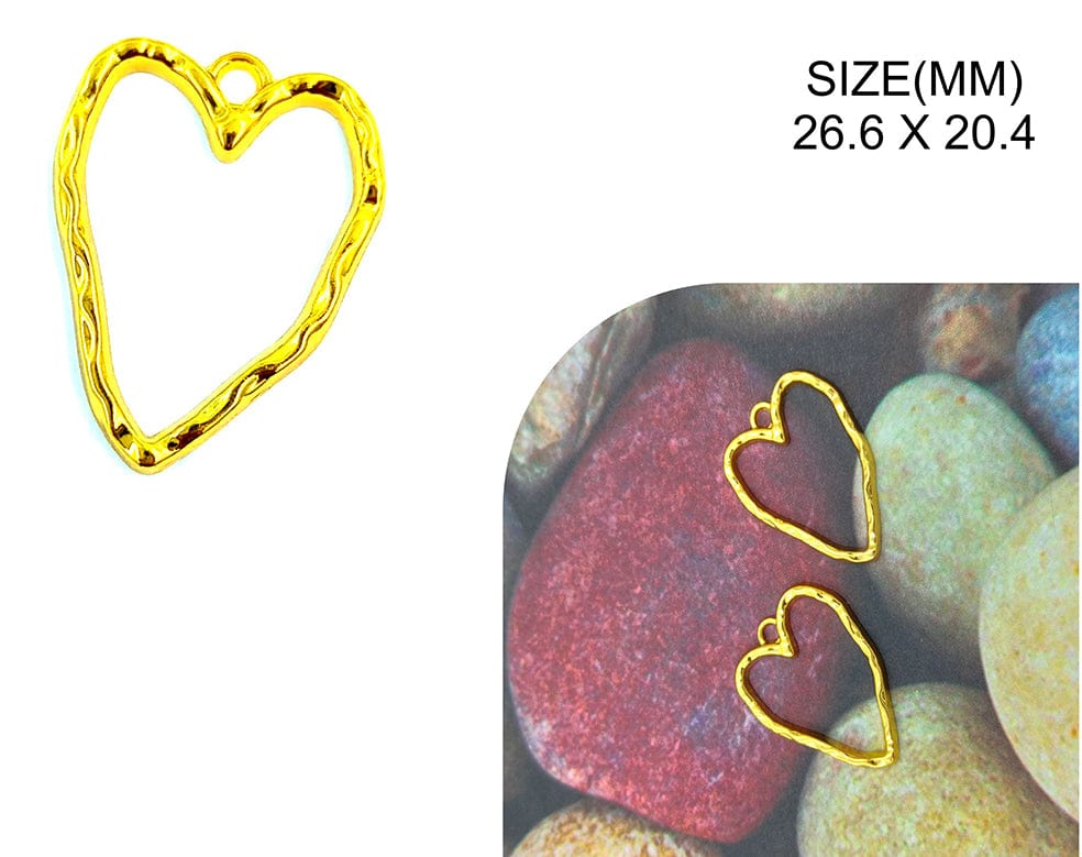 My Store BEZELS GOLD UNEVEN HEART SHAPE PENDANT BEZELS BZ110