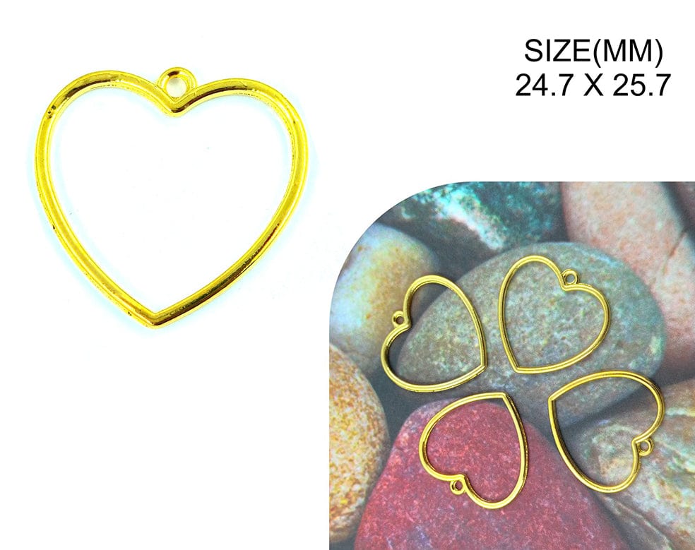 My Store BEZELS GOLD HEART SHAPE PENDANT BEZELS BZ112