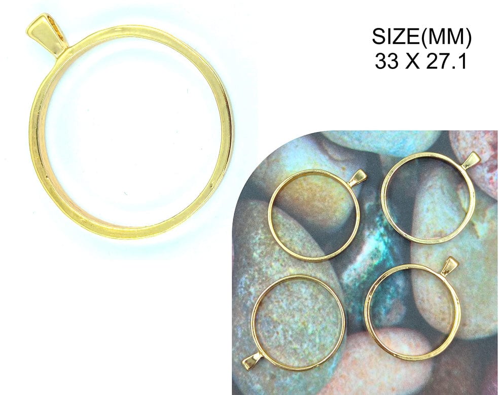 My Store BEZELS GOLD ROUND WITH SIDE FACEING HOLE BZ118