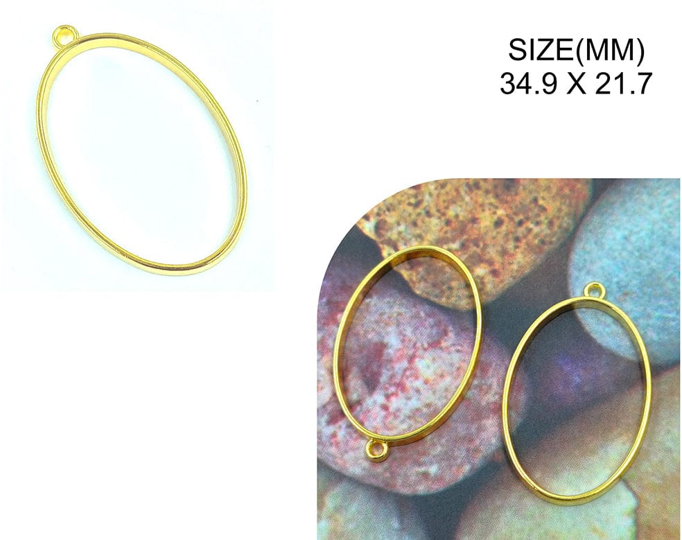 My Store BEZELS GOLD OVAL PENDANT BEZELS BZ123