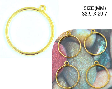 My Store BEZELS GOLD ROUND PENDANT BEZELS BZ124