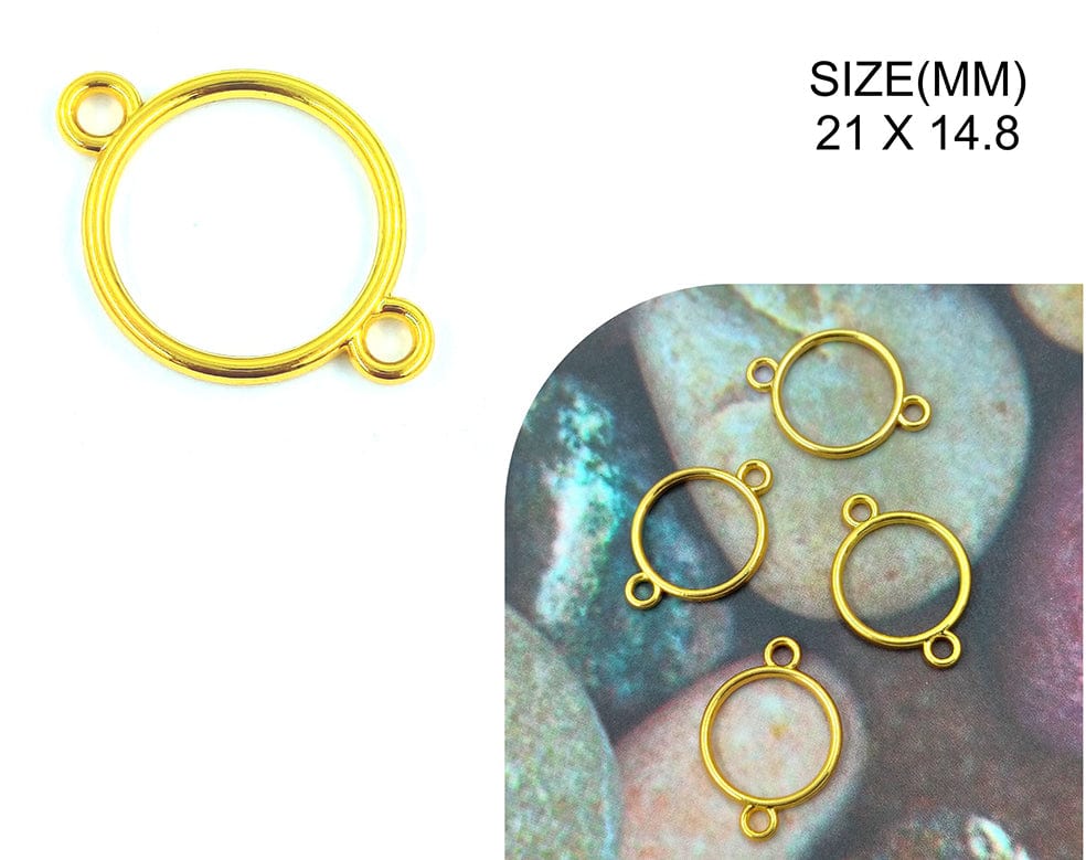 My Store BEZELS GOLD ROUND WITH 2 HOLES BEZELS BZ128