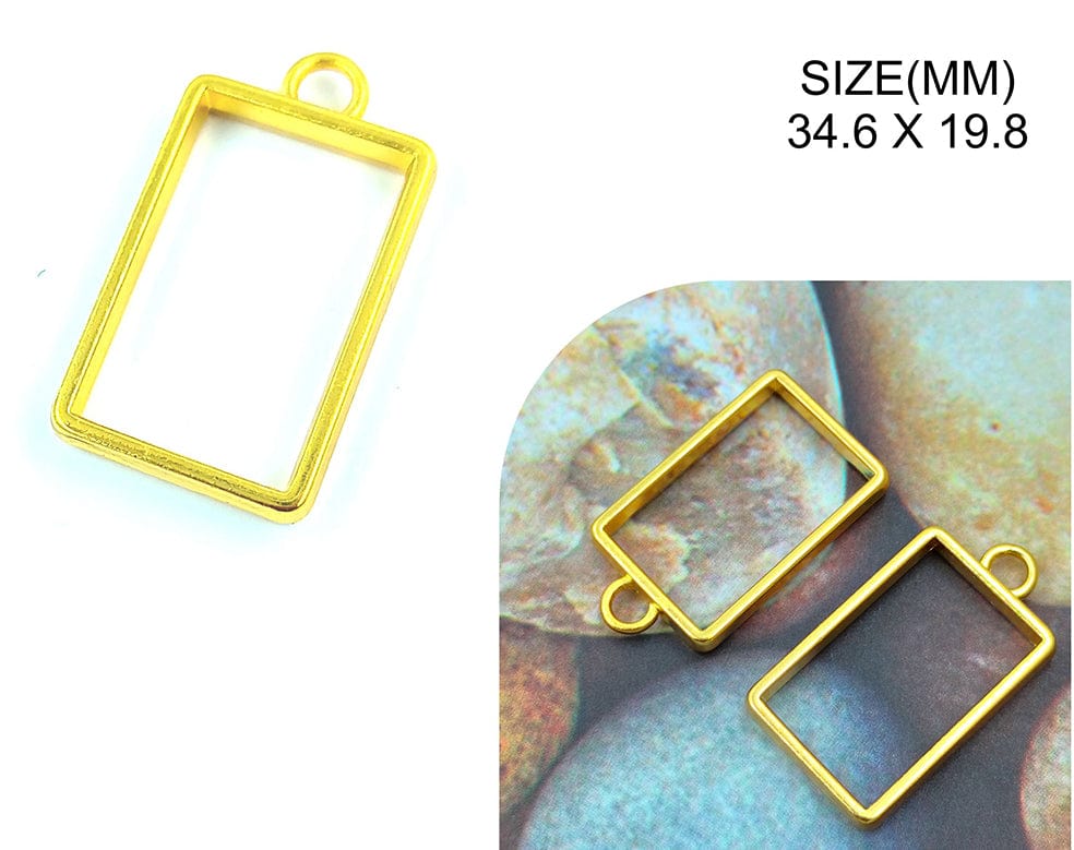 My Store BEZELS GOLD RECTANGLE PENDANT BEZELS BZ130