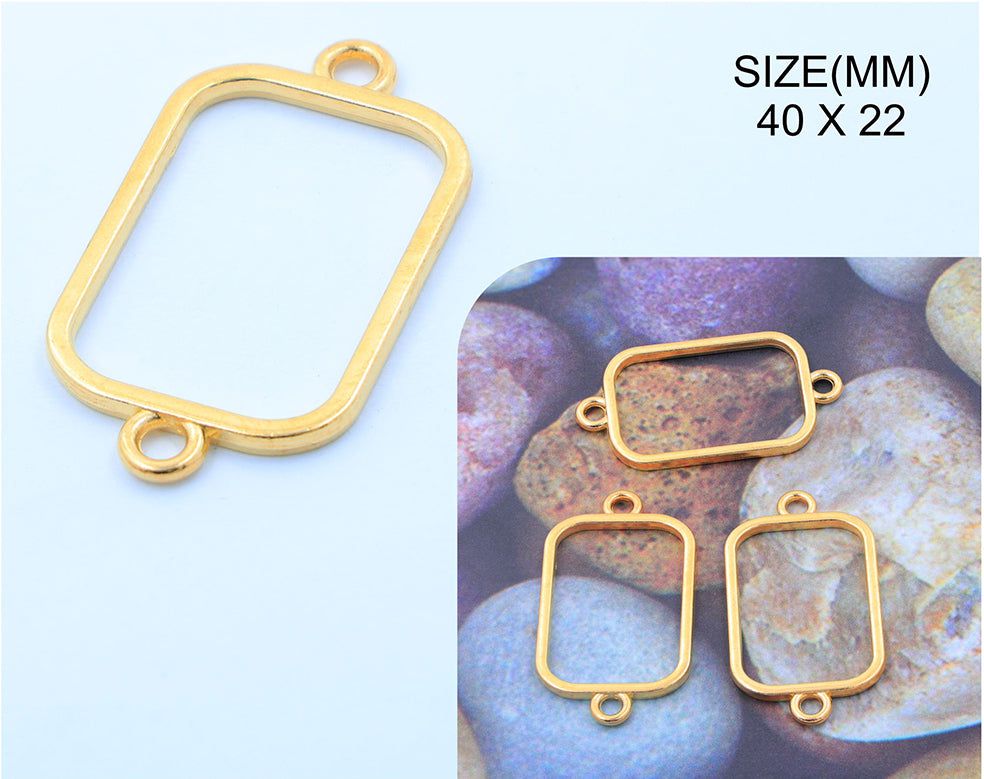 My Store BEZELS GOLD RECTANGLE OVAL CORNER RAKHI & BRACELET BEZELS