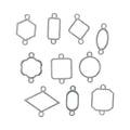 Crafteria Silver 10 In 1 Rakhi Bezels Set