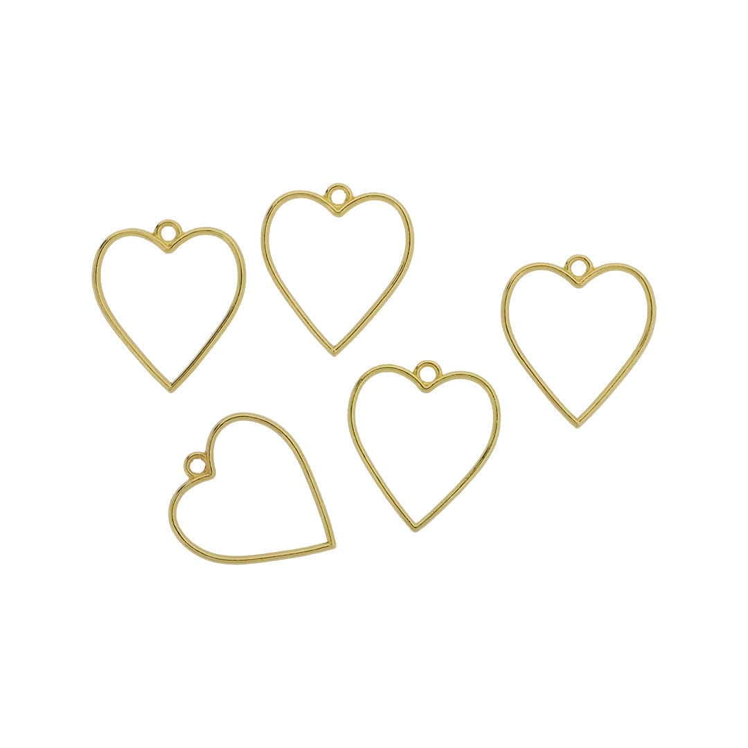 Crafteria Gold 5 In 1 Heart Bezels Set