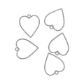 Crafteria Silver 5 In 1 Heart Bezels Set