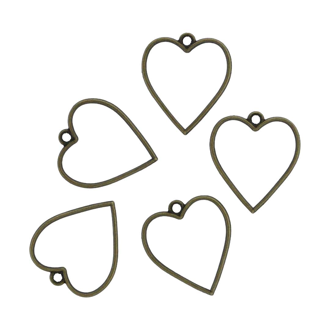 Crafteria Antique 5 In 1 Heart Bezels Set
